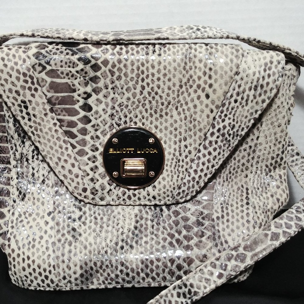 Elliott Lucca Python Embossed Leather Bag - image 2